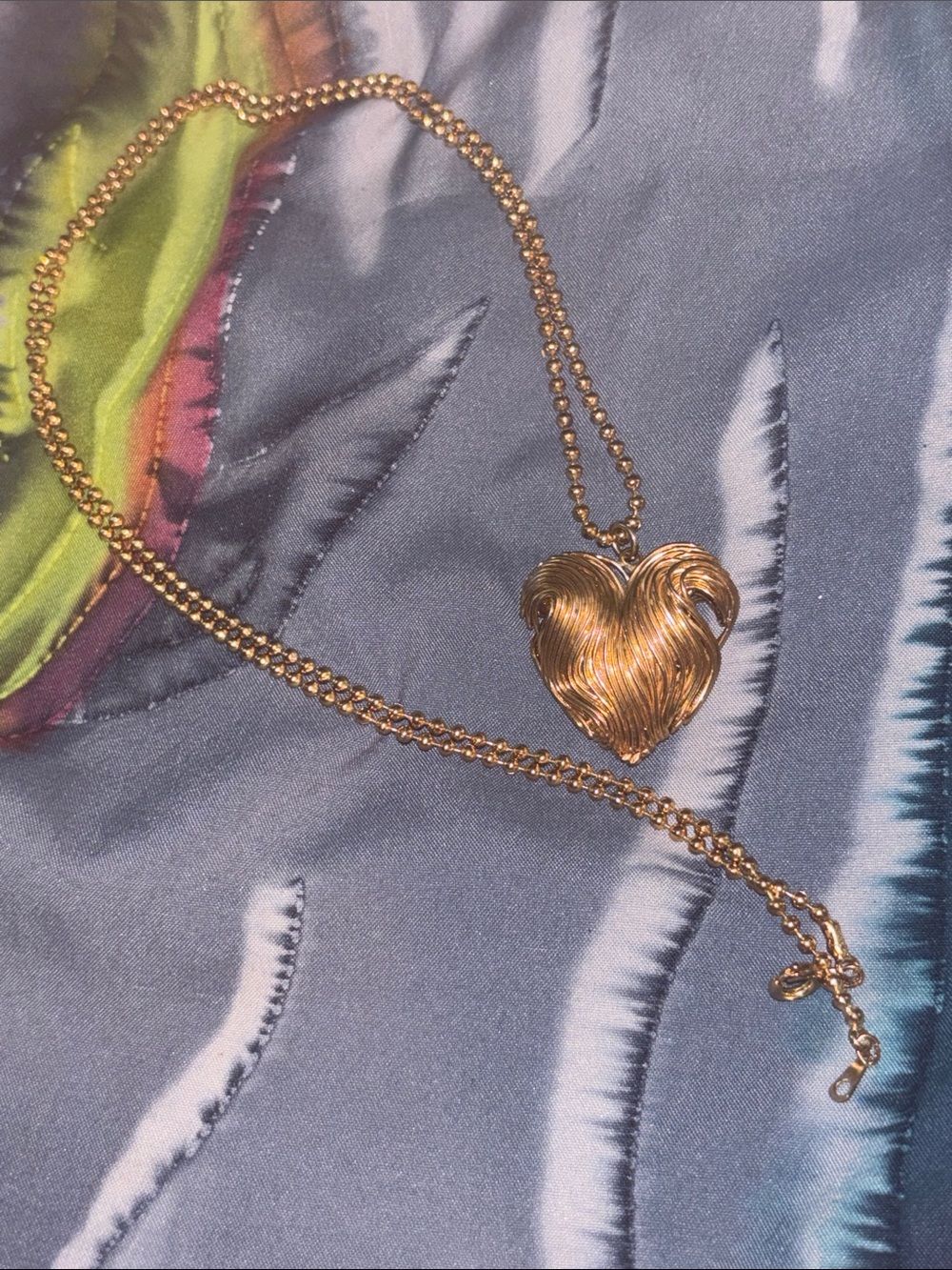 Rare vintage intricate weave Gold Heart Pendant Necklace